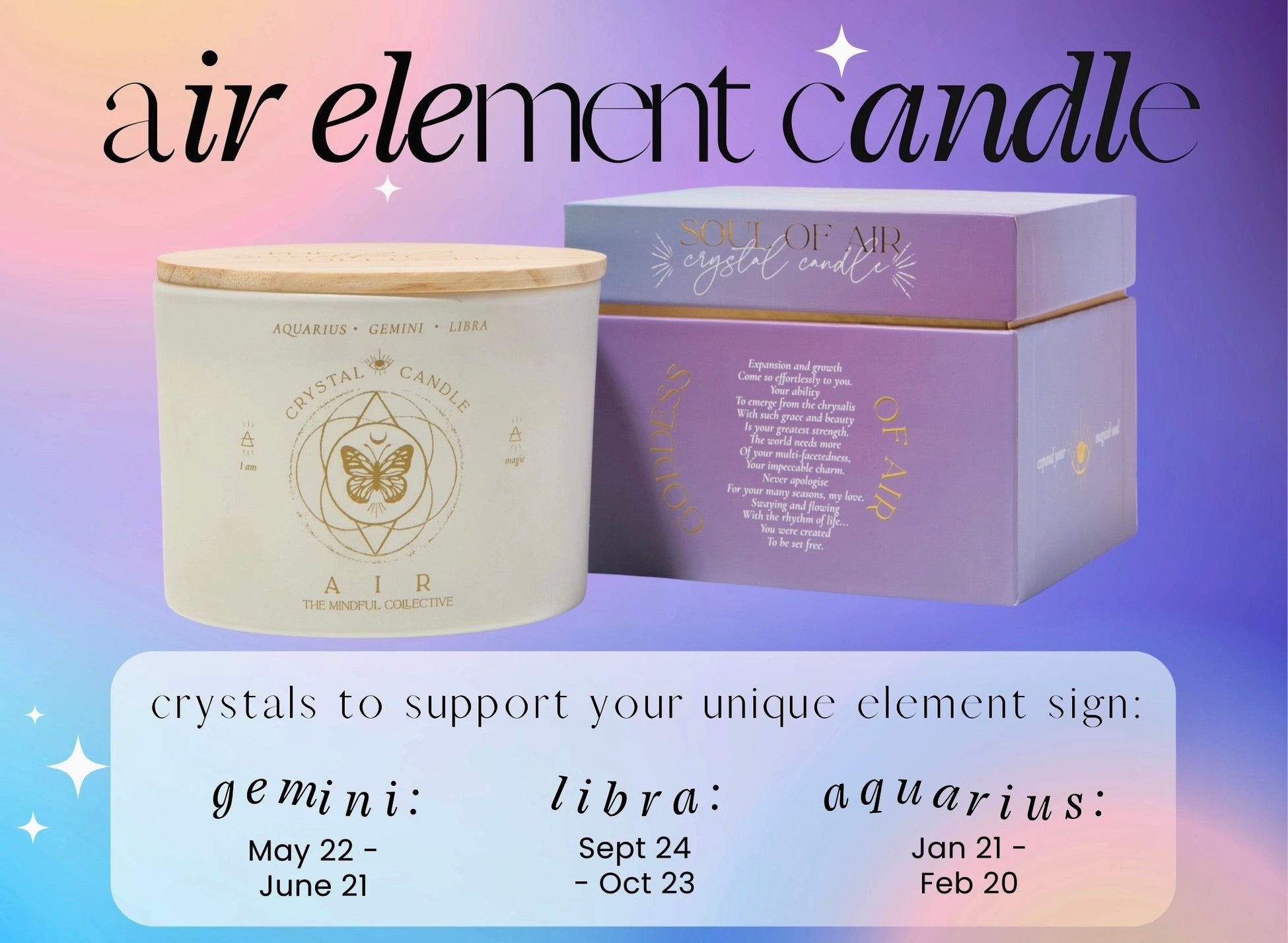 Air Element Crystal Candle